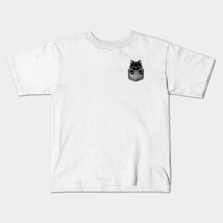 Cute Black Cat In A Pocket Kids T-Shirt